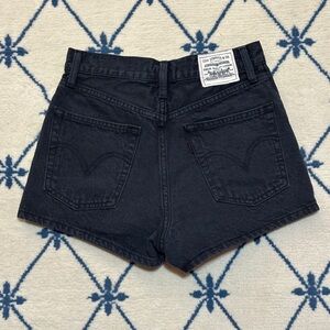 Levis Wellthread Collection Ribcage Black Denim Shorts